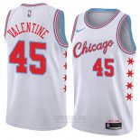 Camiseta Chicago Bulls Denzel Valentine #45 Ciudad 2018 Blanco