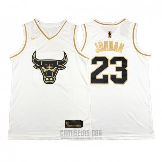 Camiseta Golden Edition Chicago Bulls Michael Jordan #23 Blanco