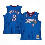 Camiseta Philadelphia 76ers Allen Iverson #3 Mitchell & Ness 2001-02 Azul