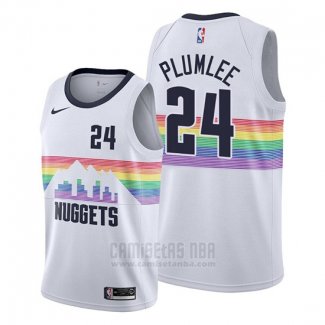 Camiseta Denver Nuggets Mason Plumlee #24 Ciudad Edition Blanco