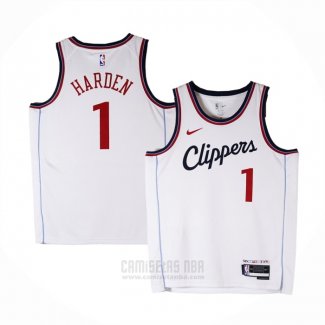 Camiseta Los Angeles Clippers James Harden #1 Association 2024-25 Blanco