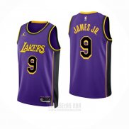 Camiseta Los Angeles Lakers Bronny James #9 Statement Violeta