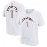 Camiseta Manga Corta San Antonio Spurs Victor Wembanyama Ciudad 2023-24 Blanco