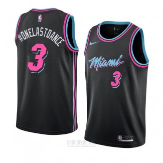 Camiseta Miami Heat Onelastoance #3 Ciudad 2018-19 Negro