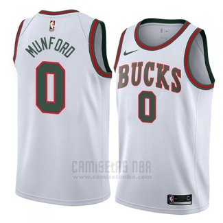 Camiseta Milwaukee Bucks Xavier Munford #0 Classic 2018 Blanco