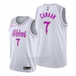 Camiseta Minnesota Timberwolves Isaiah Canaan #7 Earned Blanco