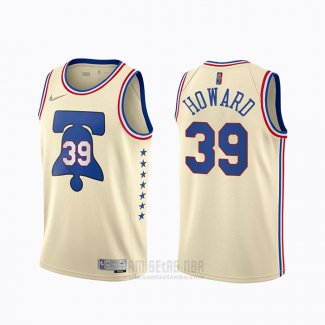 Camiseta Philadelphia 76ers Dwight Howard #39 Earned 2020-21 Crema