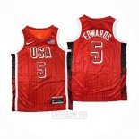 Camiseta USA 2024 Anthony Edwards #5 Juegos Olimpicos Rojo