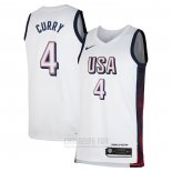 Camiseta USA 2024 Stephen Curry #4 Blanco