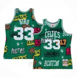 Camiseta Boston Celtics Larry Bird #33 Slap Sticker Mitchell & Ness 1985-86 Verde