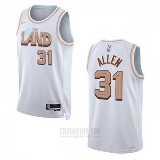 Camiseta Cleveland Cavaliers Jarrett Allen #31 Ciudad 2022-23 Blanco