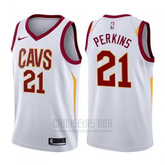 Camiseta Cleveland Cavaliers Kendrick Perkins #21 Association 2017-18 Blanco