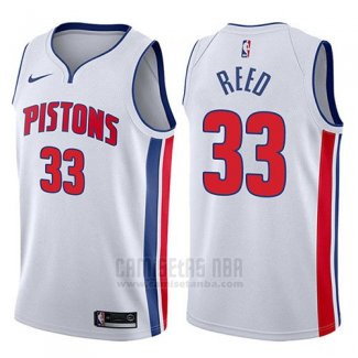 Camiseta Detroit Pistons Willie Reed #33 Association 2017-18 Blanco