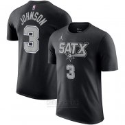 Camiseta Manga Corta San Antonio Spurs Keldon Johnson Statement 2022-23 Negro