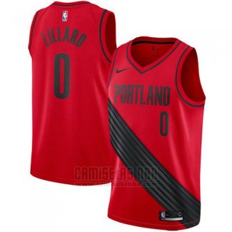 Camiseta Portland Trail Blazers Damian Lillard #0 2017-18 Rojo