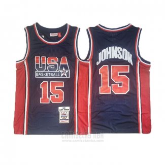 Camiseta USA 1992 James Johnson #15 Azul