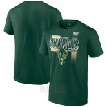 Camiseta Manga Corta Milwaukee Bucks 2024 Central Division Champions Verde