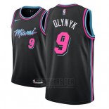 Camiseta Miami Heat Kelly Olynyk #9 Ciudad 2018-19 Negro