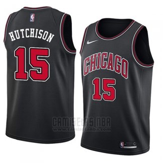 Camiseta Chicago Bulls Chandler Hutchison #15 Statement 2018 Negro