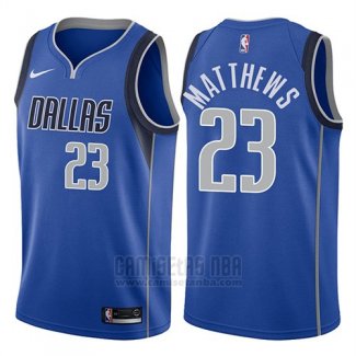 Camiseta Dallas Mavericks Wesley Matthews #23 Icon 2018 Azul