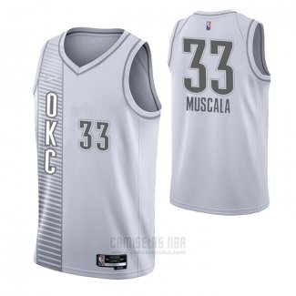 Camiseta Oklahoma City Thunder Mike Muscala #33 Ciudad 2021-22 Blanco