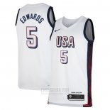 Camiseta USA 2024 Anthony Edwards #5 Blanco