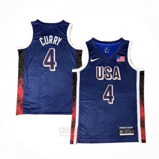 Camiseta USA 2024 Stephen Curry #4 Azul