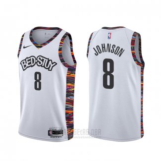 Camiseta Brooklyn Nets Tyler Johnson #8 Ciudad 2020 Blanco