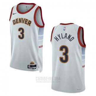 Camiseta Denver Nuggets Nahshon Hyland #3 Ciudad 2022-23 Blanco