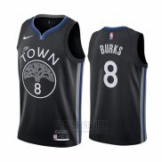 Camiseta Golden State Warriors Alec Burks #8 Ciudad Negro