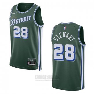 Camiseta Detroit Pistons Isaiah Stewart #28 Ciudad 2022-23 Verde