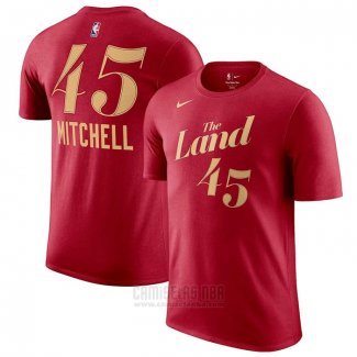 Camiseta Manga Corta Cleveland Cavaliers Donovan Mitchell Ciudad 2023-24 Rojo