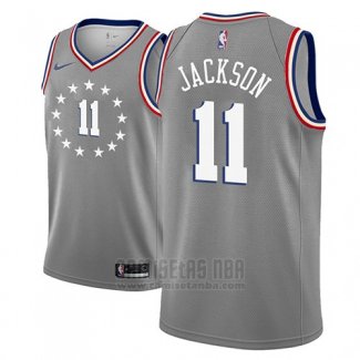 Camiseta Philadelphia 76ers Demetrius Jackson #11 Ciudad 2018-19 Gris