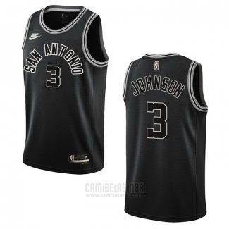 Camiseta San Antonio Spurs Keldon Johnson #3 Classic 2022-23 Negro