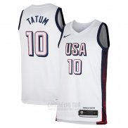 Camiseta USA 2024 Jayson Tatum #10 Blanco