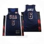 Camiseta USA 2024 LeBron James #6 Juegos Olimpicos Azul