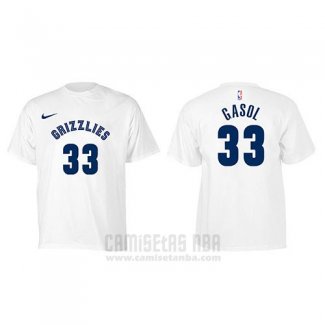 Camiseta Manga Corta Marc Gasol Memphis Grizzlies Blanco