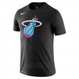 Camiseta Manga Corta Miami Heat Negro 2019-20 Ciudad