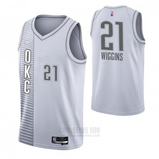 Camiseta Oklahoma City Thunder Aaron Wiggins #21 Ciudad 2021-22 Blanco