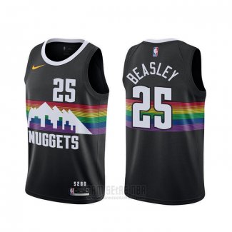 Camiseta Denver Nuggets Malik Beasley #25 Ciudad 2019-20 Negro