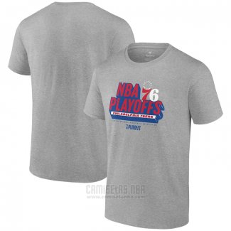 Camiseta Manga Corta Philadelphia 76ers 2024 NBA Playoffs Gris