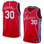 Camiseta Philadelphia 76ers Furkan Korkmaz #30 Statement 2018 Rojo