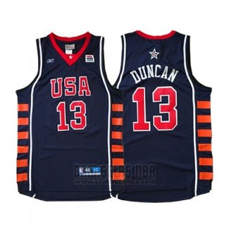 Camiseta USA 2004 Tim Duncan #13 Azul