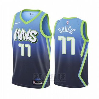 Camiseta Dallas Mavericks Luka Doncic #77 Ciudad Edition Azul