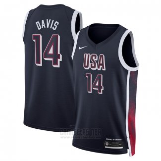 Camiseta USA 2024 Anthony Davis #14 Azul