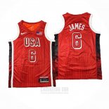 Camiseta USA 2024 LeBron James #6 Juegos Olimpicos Rojo