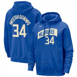 Sudaderas con Capucha Milwaukee Bucks Giannis Antetokounmpo Ciudad 2023-24 Azul