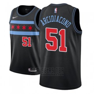 Camiseta Chicago Bulls Ryan Arcidiacono #51 Ciudad 2018-19 Negro