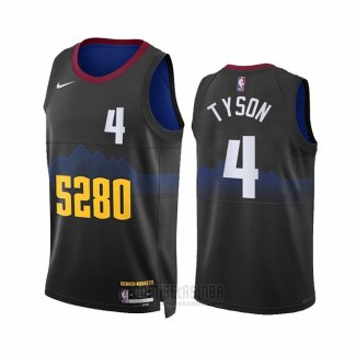 Camiseta Denver Nuggets Hunter Tyson #4 Ciudad 2023-24 Negro