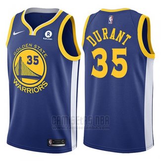 Camiseta Golden State Warriors Kevin Durant #35 2017-18 Azul